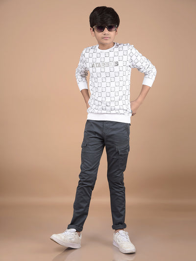 Grey Cargo Trousers-Boys Trousers-Crimsoune Club