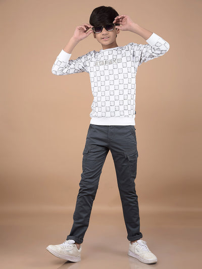Grey Cargo Trousers-Boys Trousers-Crimsoune Club