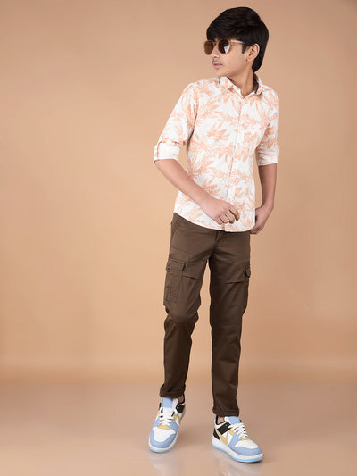 Brown Cargo Trousers-Boys Trousers-Crimsoune Club
