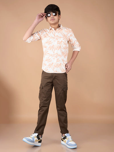 Brown Cargo Trousers-Boys Trousers-Crimsoune Club