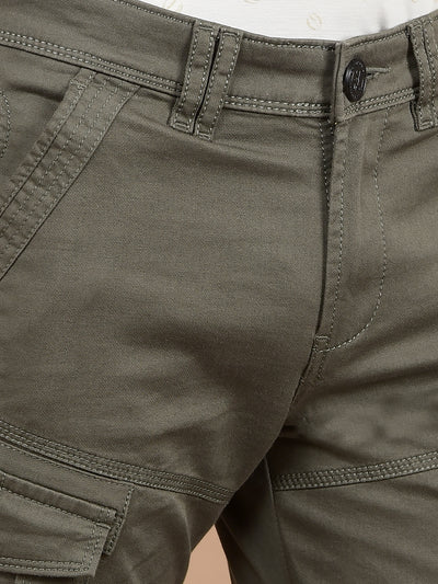 Olive Cargo Trousers-Boys Trousers-Crimsoune Club