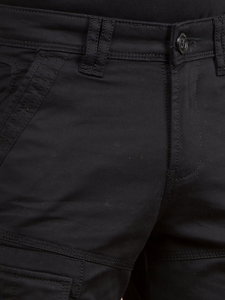 Black Cargo Trousers-Boys Trousers-Crimsoune Club