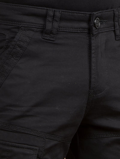 Black Cargo Trousers-Boys Trousers-Crimsoune Club