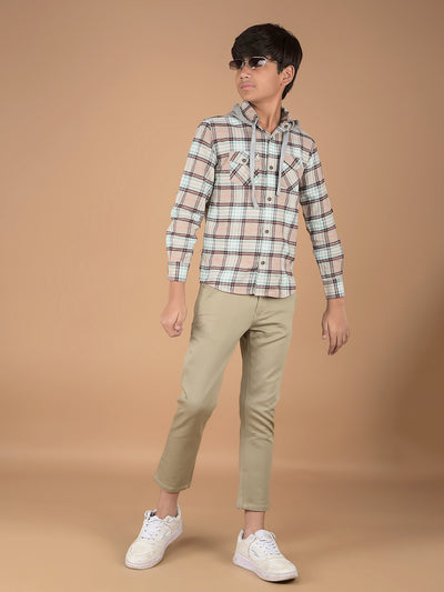 Beige Cotton Trousers-Boys Trousers-Crimsoune Club