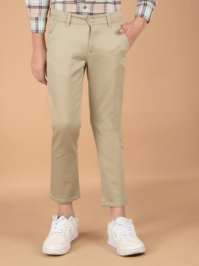 Beige Cotton Trousers-Boys Trousers-Crimsoune Club