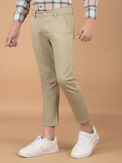 Beige Cotton Trousers-Boys Trousers-Crimsoune Club