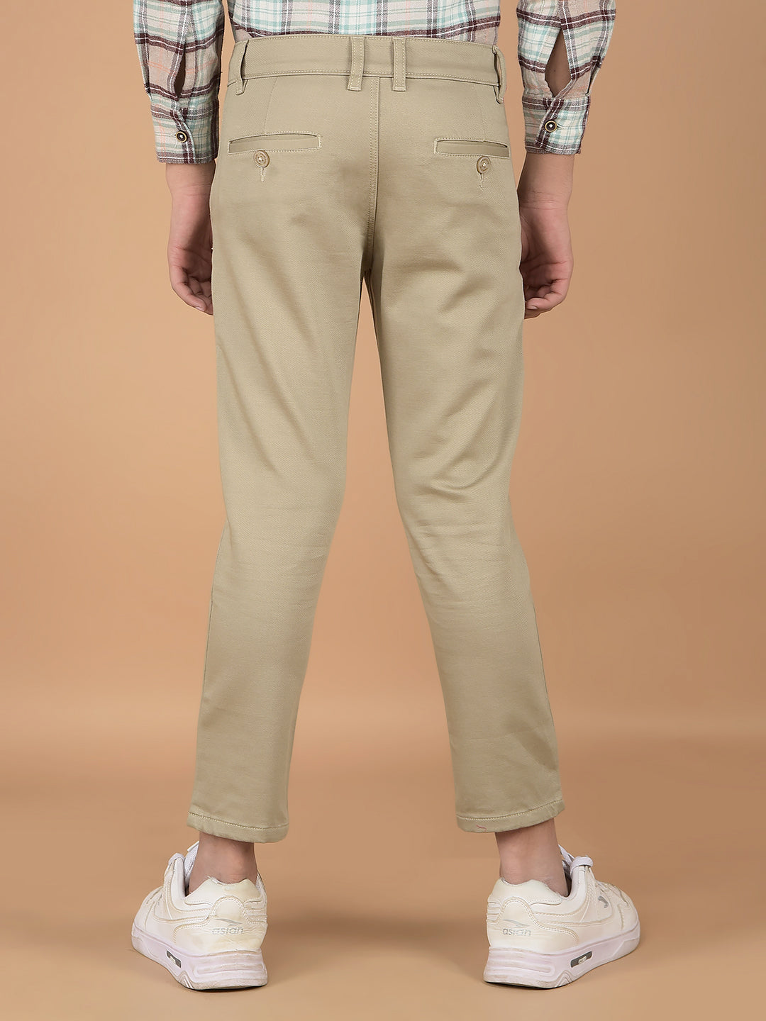 Beige Cotton Trousers-Boys Trousers-Crimsoune Club