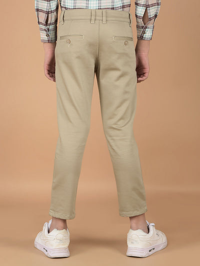 Beige Cotton Trousers-Boys Trousers-Crimsoune Club