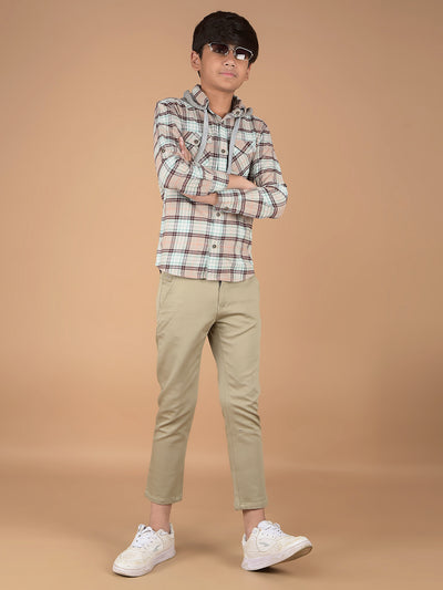 Beige Cotton Trousers-Boys Trousers-Crimsoune Club