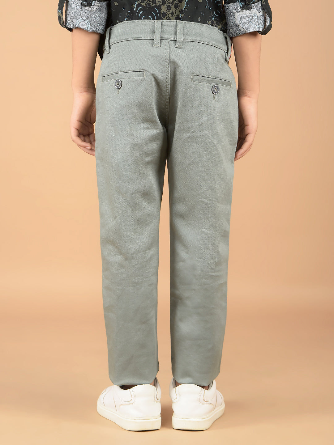 Green Cotton Trousers-Boys Trousers-Crimsoune Club
