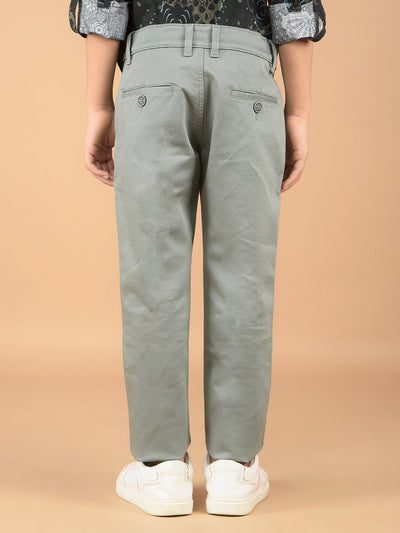Green Cotton Trousers-Boys Trousers-Crimsoune Club