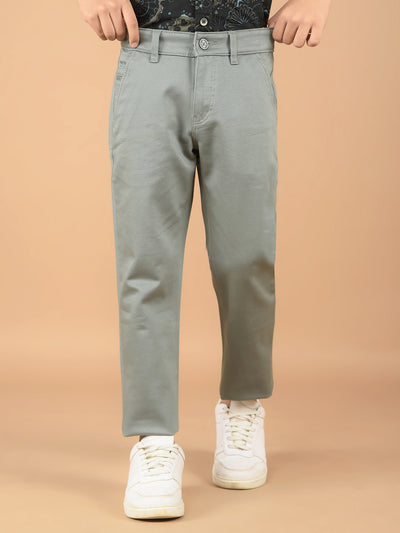 Green Cotton Trousers-Boys Trousers-Crimsoune Club
