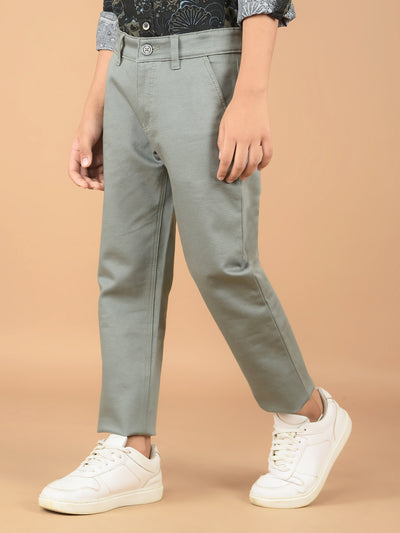Green Cotton Trousers-Boys Trousers-Crimsoune Club