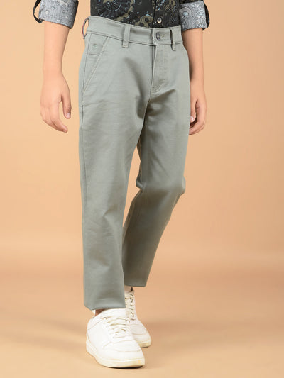 Green Cotton Trousers-Boys Trousers-Crimsoune Club