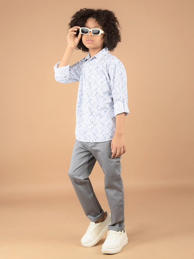 Grey Cotton Trousers-Boys Trousers-Crimsoune Club