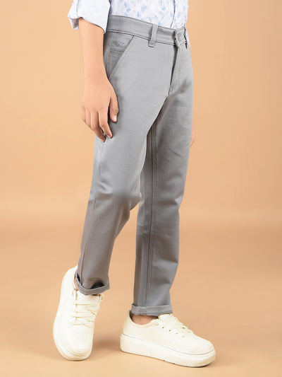Grey Cotton Trousers-Boys Trousers-Crimsoune Club