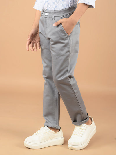 Grey Cotton Trousers-Boys Trousers-Crimsoune Club