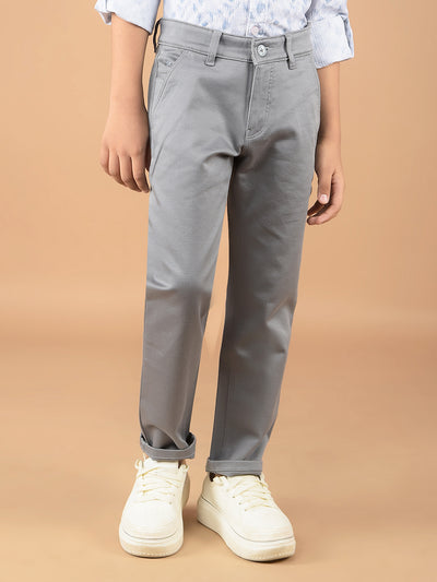 Grey Cotton Trousers-Boys Trousers-Crimsoune Club