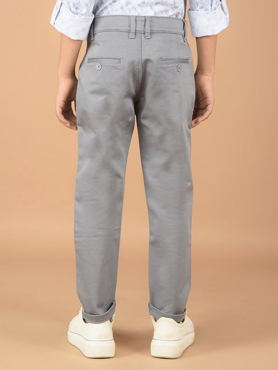 Grey Cotton Trousers-Boys Trousers-Crimsoune Club