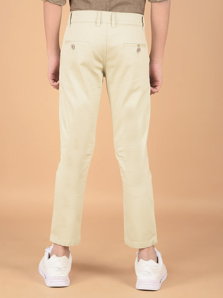 Beige Cotton Trousers-Boys Trousers-Crimsoune Club