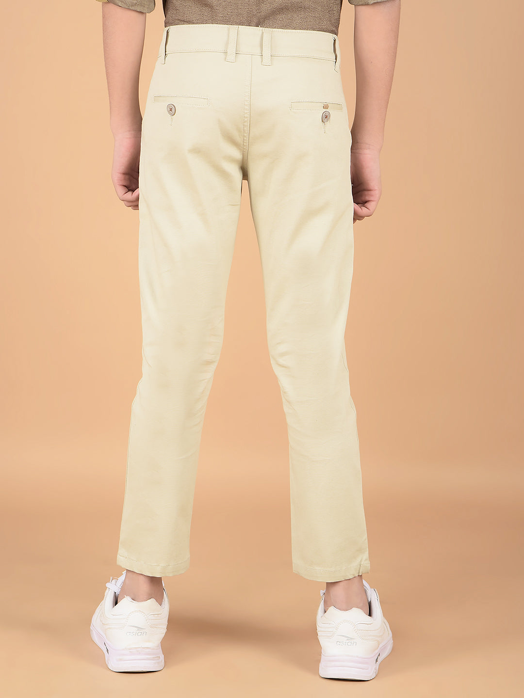 Beige Cotton Trousers-Boys Trousers-Crimsoune Club