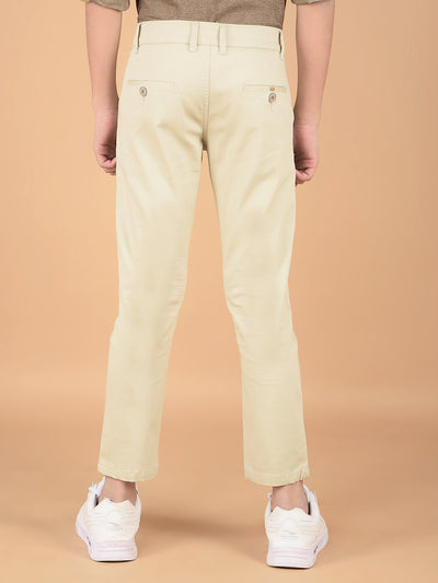 Beige Cotton Trousers-Boys Trousers-Crimsoune Club