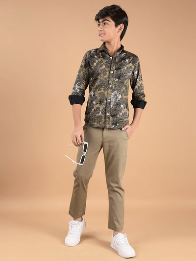 Khaki Cotton Trousers-Boys Trousers-Crimsoune Club