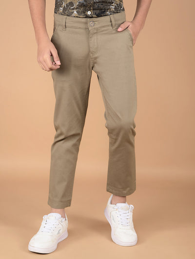 Khaki Cotton Trousers-Boys Trousers-Crimsoune Club