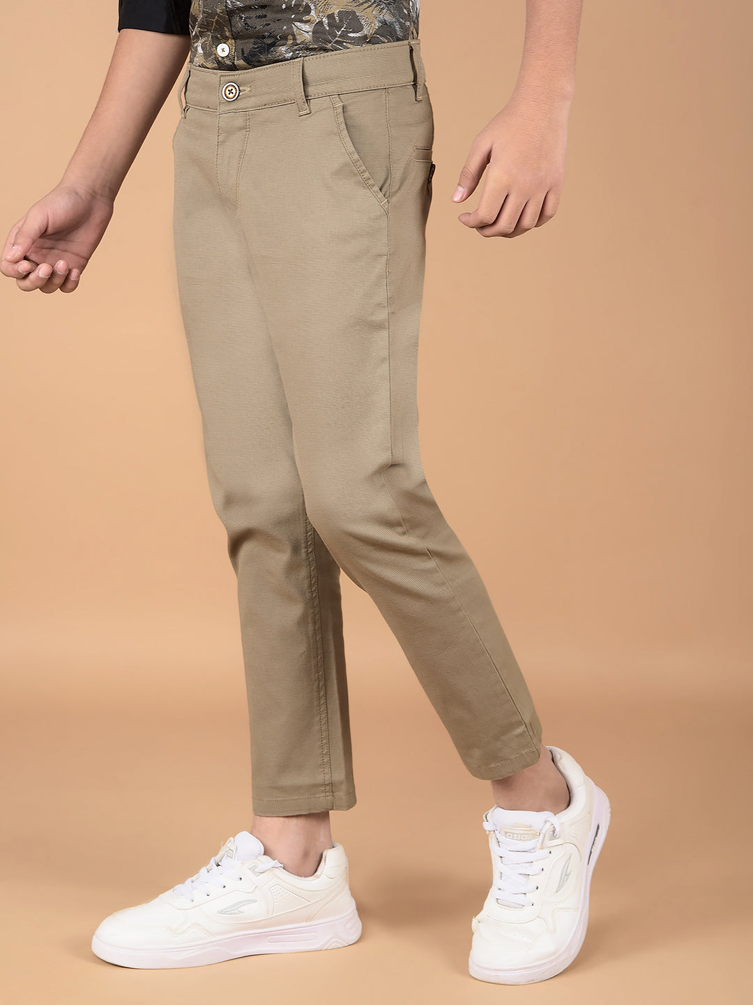 Khaki Cotton Trousers-Boys Trousers-Crimsoune Club