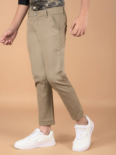 Khaki Cotton Trousers-Boys Trousers-Crimsoune Club
