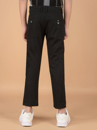 Black Cotton Trousers-Boys Trousers-Crimsoune Club
