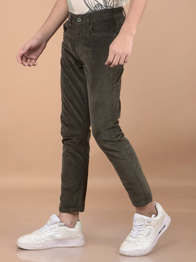 Olive Corduroy Trousers-Boys Trousers-Crimsoune Club