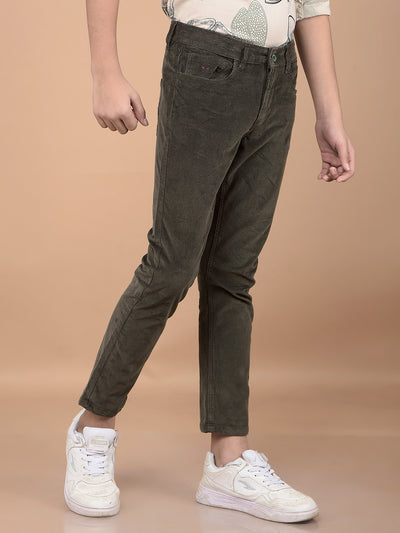Olive Corduroy Trousers-Boys Trousers-Crimsoune Club
