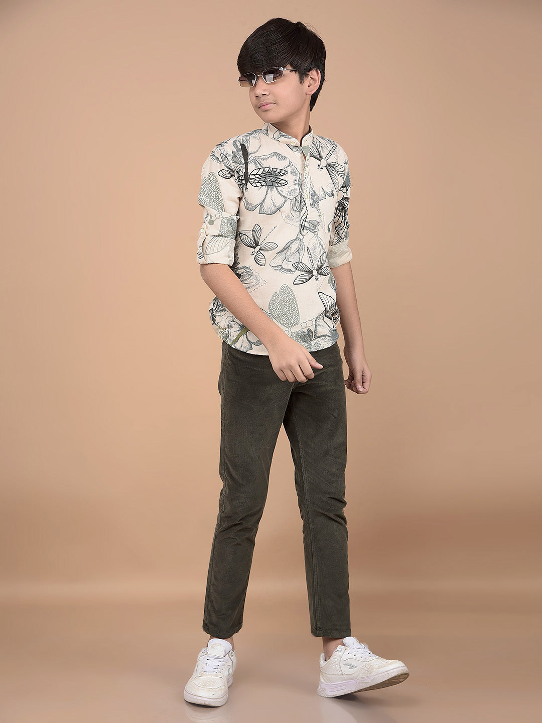 Olive Corduroy Trousers-Boys Trousers-Crimsoune Club
