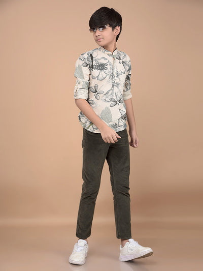 Olive Corduroy Trousers-Boys Trousers-Crimsoune Club