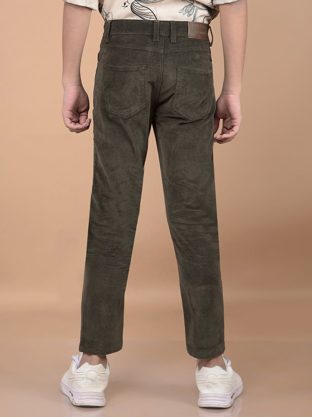 Olive Corduroy Trousers-Boys Trousers-Crimsoune Club