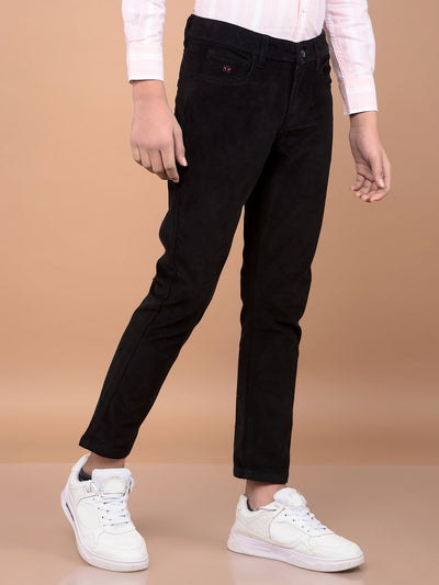 Black Corduroy Trousers-Boys Trousers-Crimsoune Club