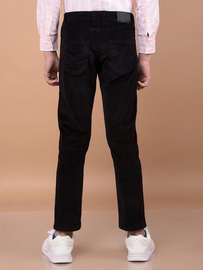 Black Corduroy Trousers-Boys Trousers-Crimsoune Club