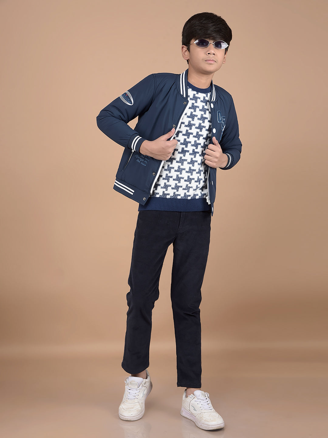 Navy Blue Corduroy Trousers-Boys Trousers-Crimsoune Club