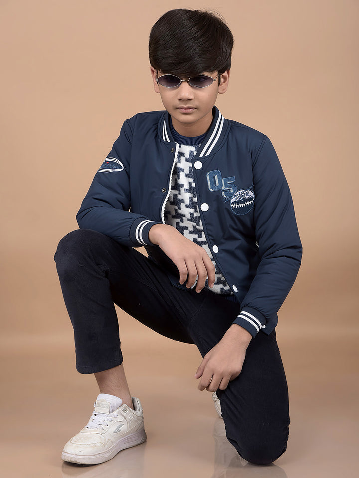 Navy Blue Corduroy Trousers-Boys Trousers-Crimsoune Club