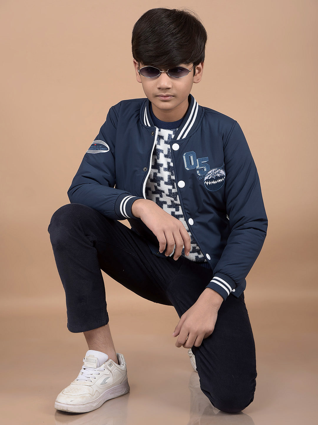Navy Blue Corduroy Trousers-Boys Trousers-Crimsoune Club