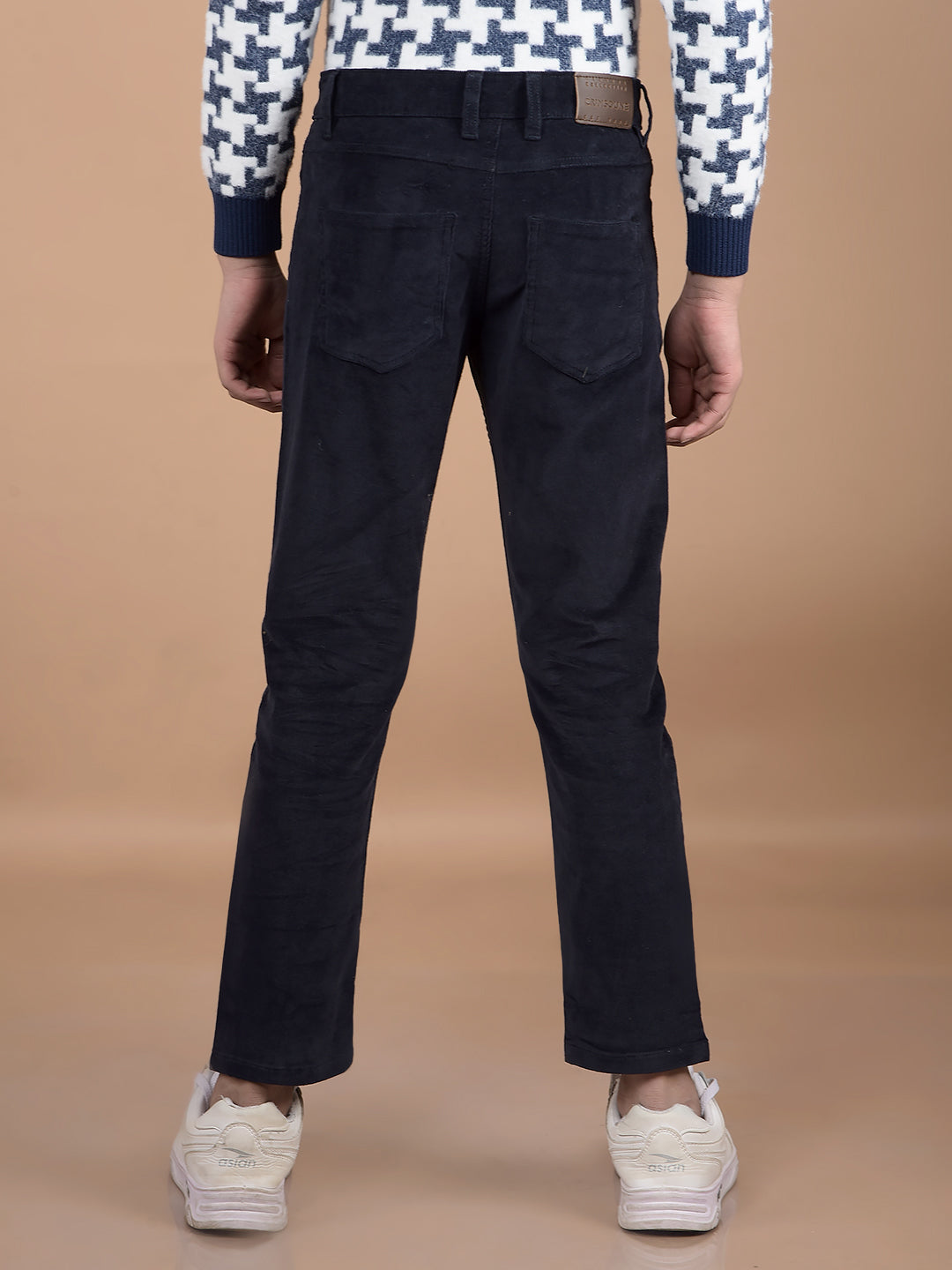 Navy Blue Corduroy Trousers-Boys Trousers-Crimsoune Club