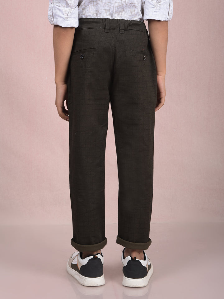 Olive Printed Trousers-Boys Trousers-Crimsoune Club