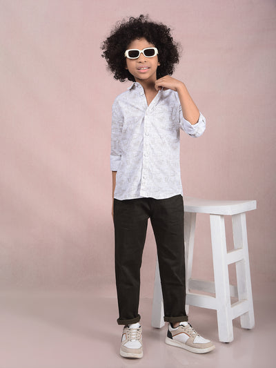 Olive Printed Trousers-Boys Trousers-Crimsoune Club
