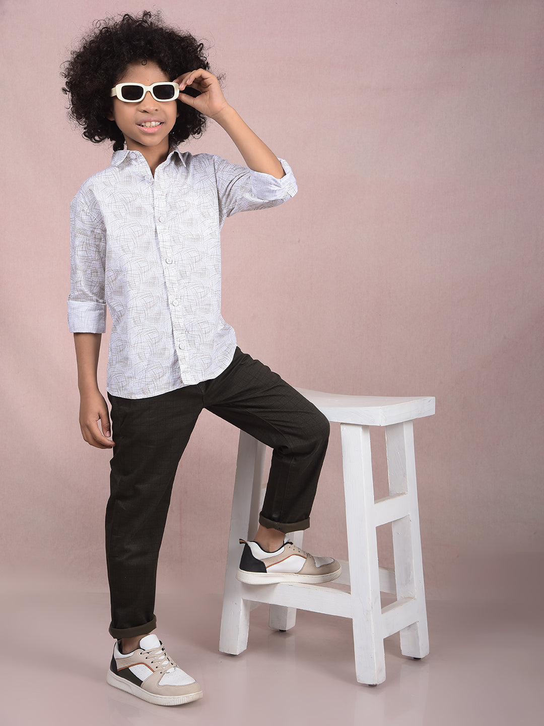Olive Printed Trousers-Boys Trousers-Crimsoune Club