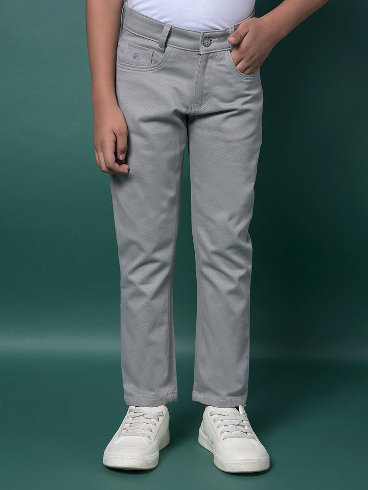 Grey Printed Trousers-Boys Trousers-Crimsoune Club