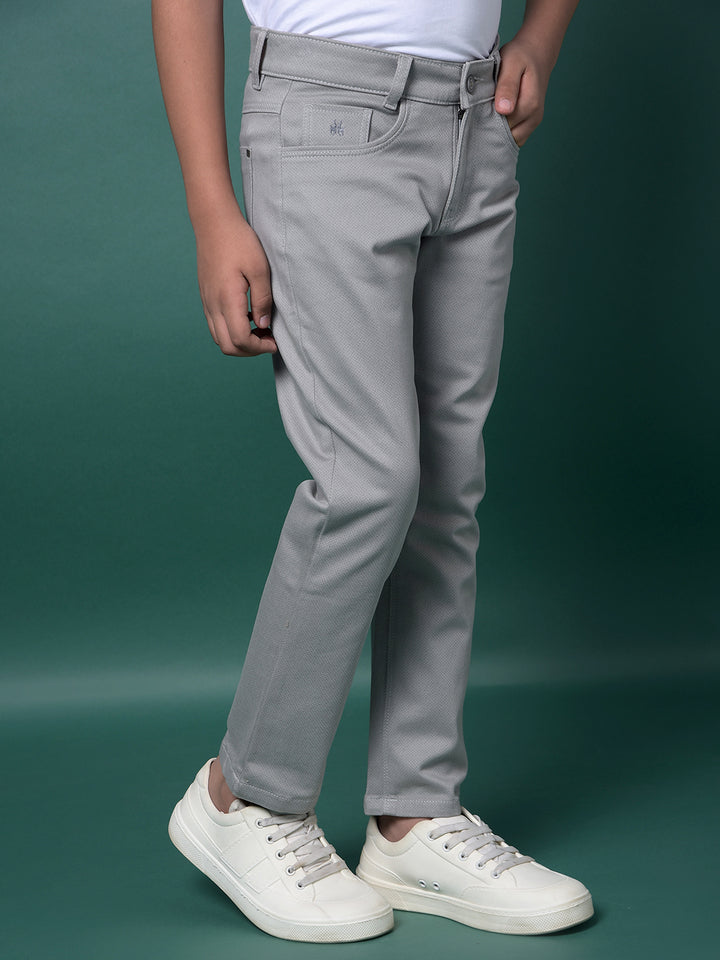 Grey Printed Trousers-Boys Trousers-Crimsoune Club