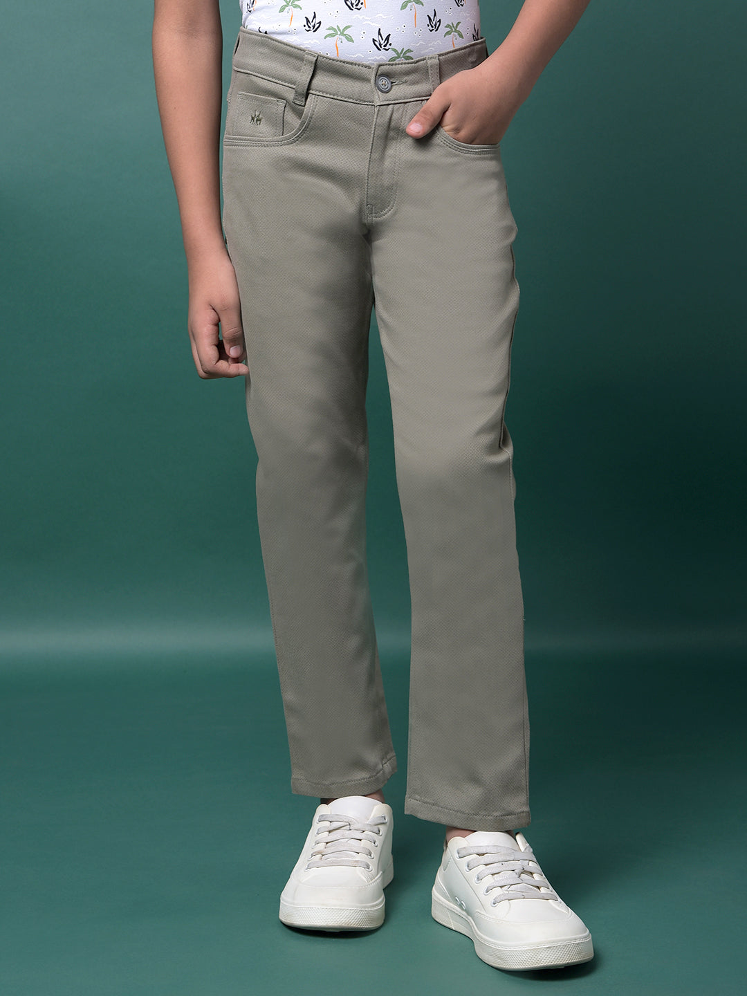 Green Printed Trousers-Boys Trousers-Crimsoune Club