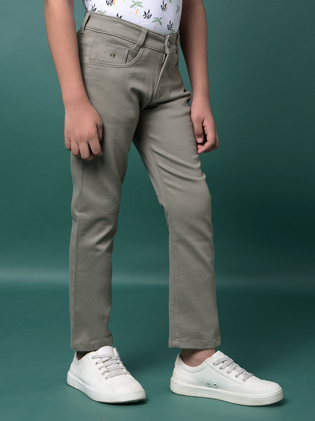 Green Printed Trousers-Boys Trousers-Crimsoune Club