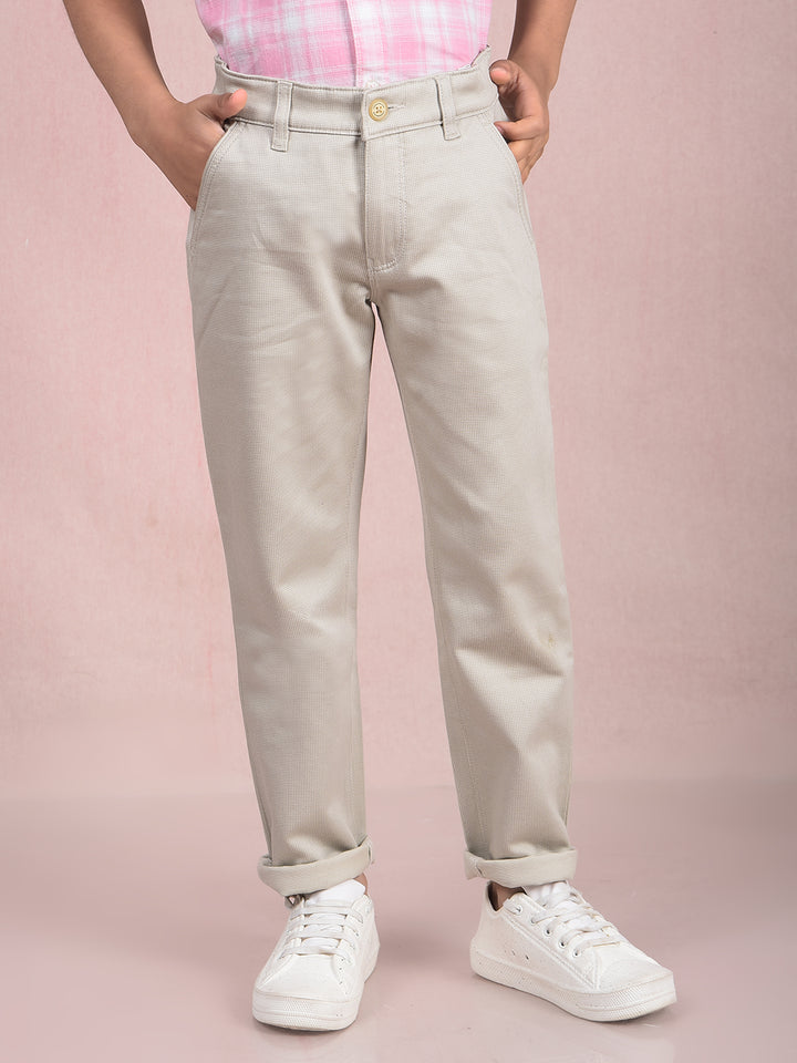 Beige Printed Trousers-Boys Trousers-Crimsoune Club